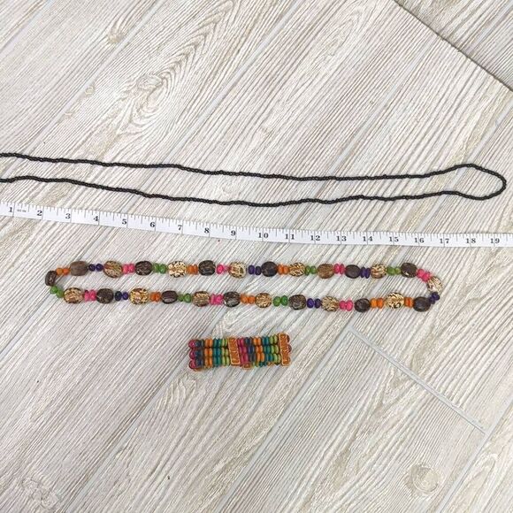 Vintage 3 Piece Jewelry Set, 2 Necklaces & Bracelet Beads Tiered Granny - Picture 4 of 4